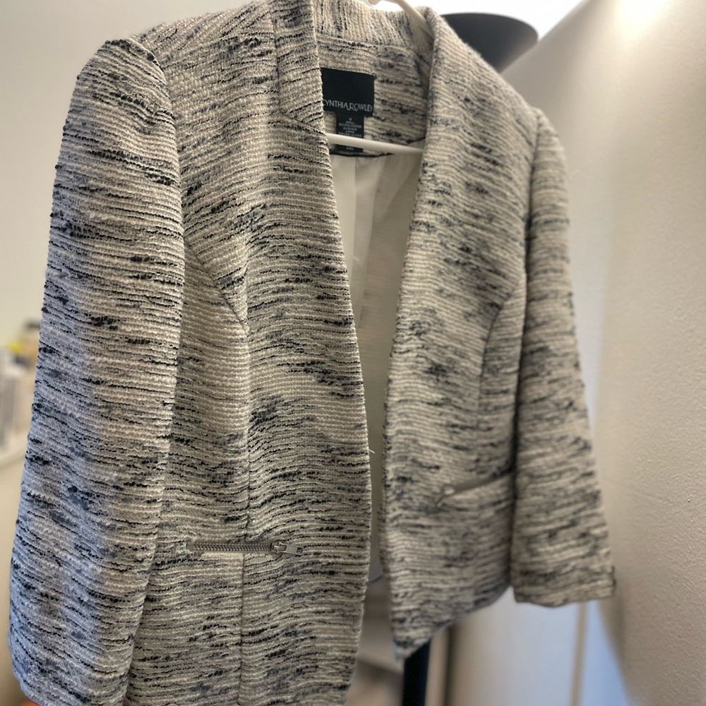 Cynthia Rowley Tweed Blazer white & blues size Small